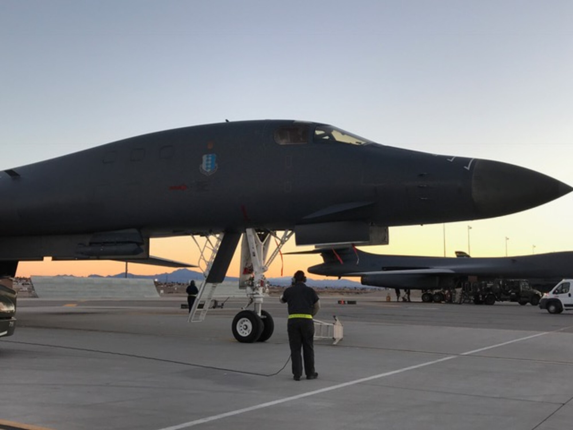 Nearly 200 Airmen and five B-1 bombers from Ellsworth Air Force Base participated in Red Flag 17-1 at Nellis Air Force Base, Nevada from Jan. 23 to Feb. 10, 2017. The exercise allowed aircrews and pilots from across the globe the opportunity to work together in testing their abilities in air-to-air and air-to-ground combat. (Courtesy photo)
