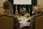 Retired U.S. Navy Petty Officer 3rd Class Dave Roever, delivers a speech about his experiences 34 years after receiving burns from a grenade during the Vietnam War at the 2017 Joint Base San Antonio Prayer Breakfast at the Gateway Club at JBSA-Lackland, Texas, Feb. 7, 2017. Roever was awarded an honorary doctorate degree in May 2005 for his sacrifices and service.