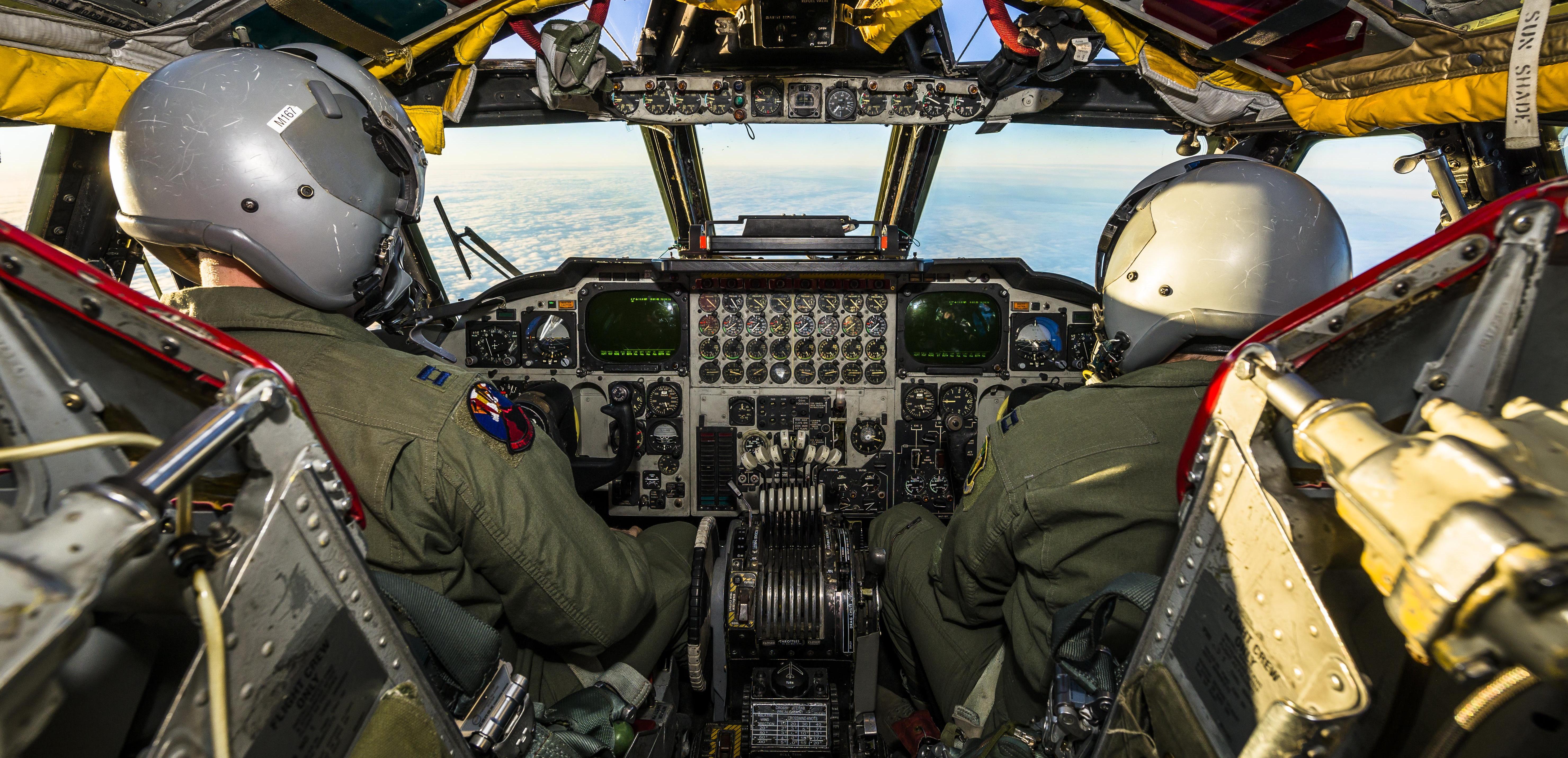 A B52H Stratofortress flies over North Dakota