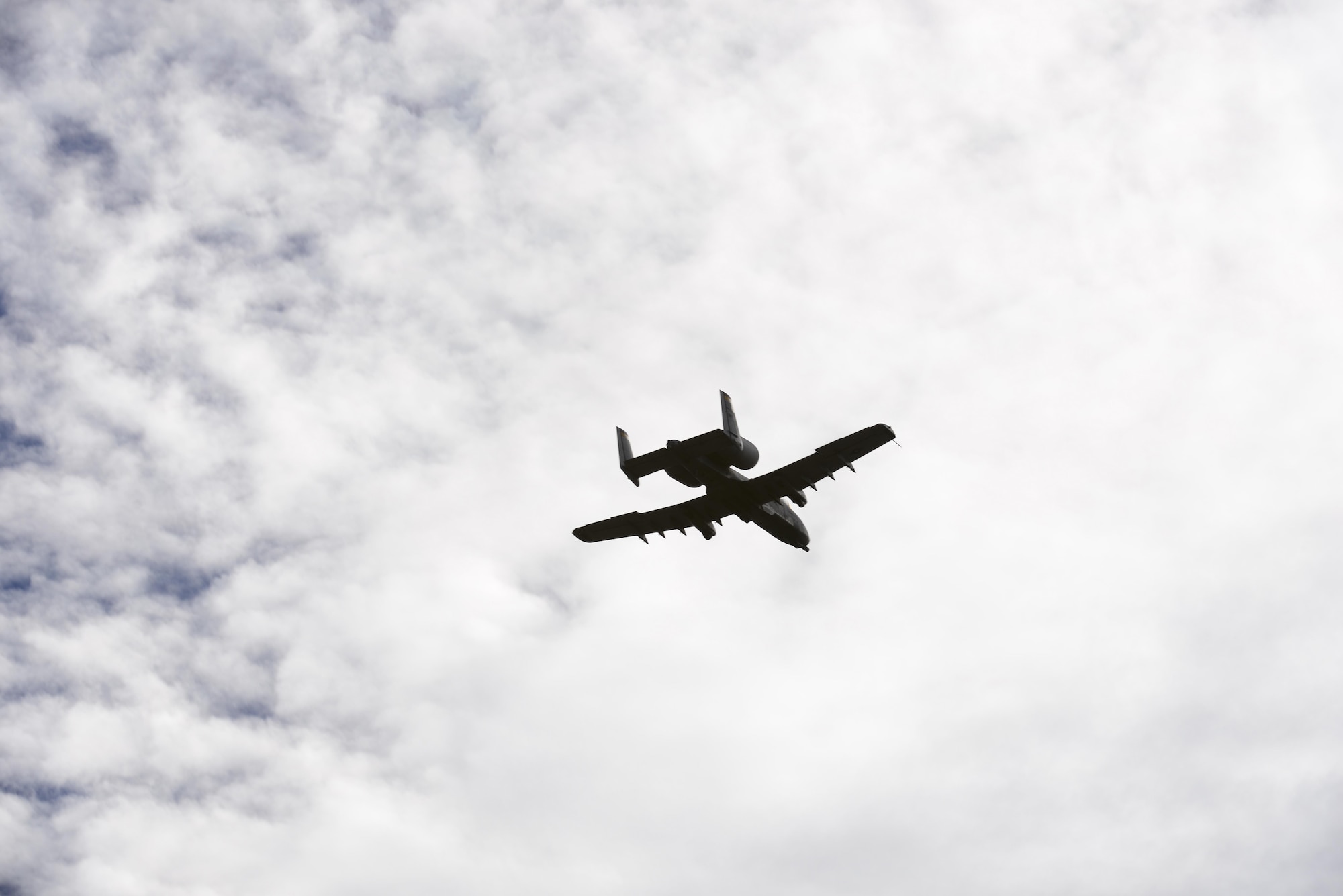 A U.S. Air Force A-10C Thunderbolt II performs during the 2017 Heritage Flight Training and Certification Course at Davis-Monthan Air Force Base, Ariz., Feb. 11, 2017. During the course, aircrews practice ground and flight training to enable civilian pilots of historic military aircraft and U.S. Air Force pilots of current fighter aircraft to safely fly in formations together. (U.S. Air Force Photo by Airman 1st Class Nathan H. Barbour)