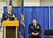 Command Chief Master Sergeant Michael Will, addresses friends, family and members of Hancock Field during his Change of Authority ceremony here Feb. 11, 2017. Will became the fifth Command Chief for the Attack Wing. (U.S. Air National Guard Photo by Staff Sgt. Duane Morgan)