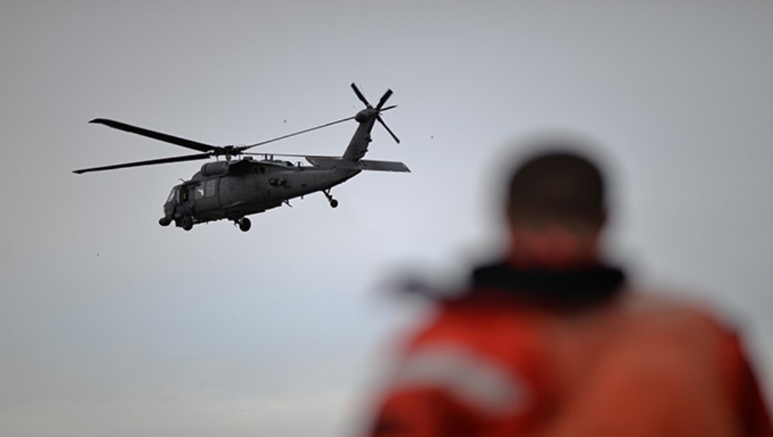 Airmen with 101st Rescue Squadron and 103rd Rescue Squadron conduct hoist training with United States Coastguardsmen from  US Coast Guard Station Shinnecock December 22, 2016.

During this training, Guardian Angels from the 103rd RQS were lowered via hoist from an HH-60 Pavehawk onto the cutter's deck. After that, the aircraft practiced dropping and removing patient litters, before hoisting the Guardian Angels back up and returning to base. (US Air National Guard / Staff Sgt. Christopher S. Muncy)