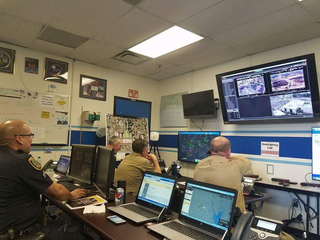 The Western Air Defense Sector deployed a liaison officer to the Joint Air Operations Center in Houston, Texas, for Super Bowl LI.  Capt. Angela Chesley, 225th Air Defense Squadron senior director, worked face to face with interagency partners to protect the skies over the game. (U.S. Air Force photo by Capt. Angela Chesley)