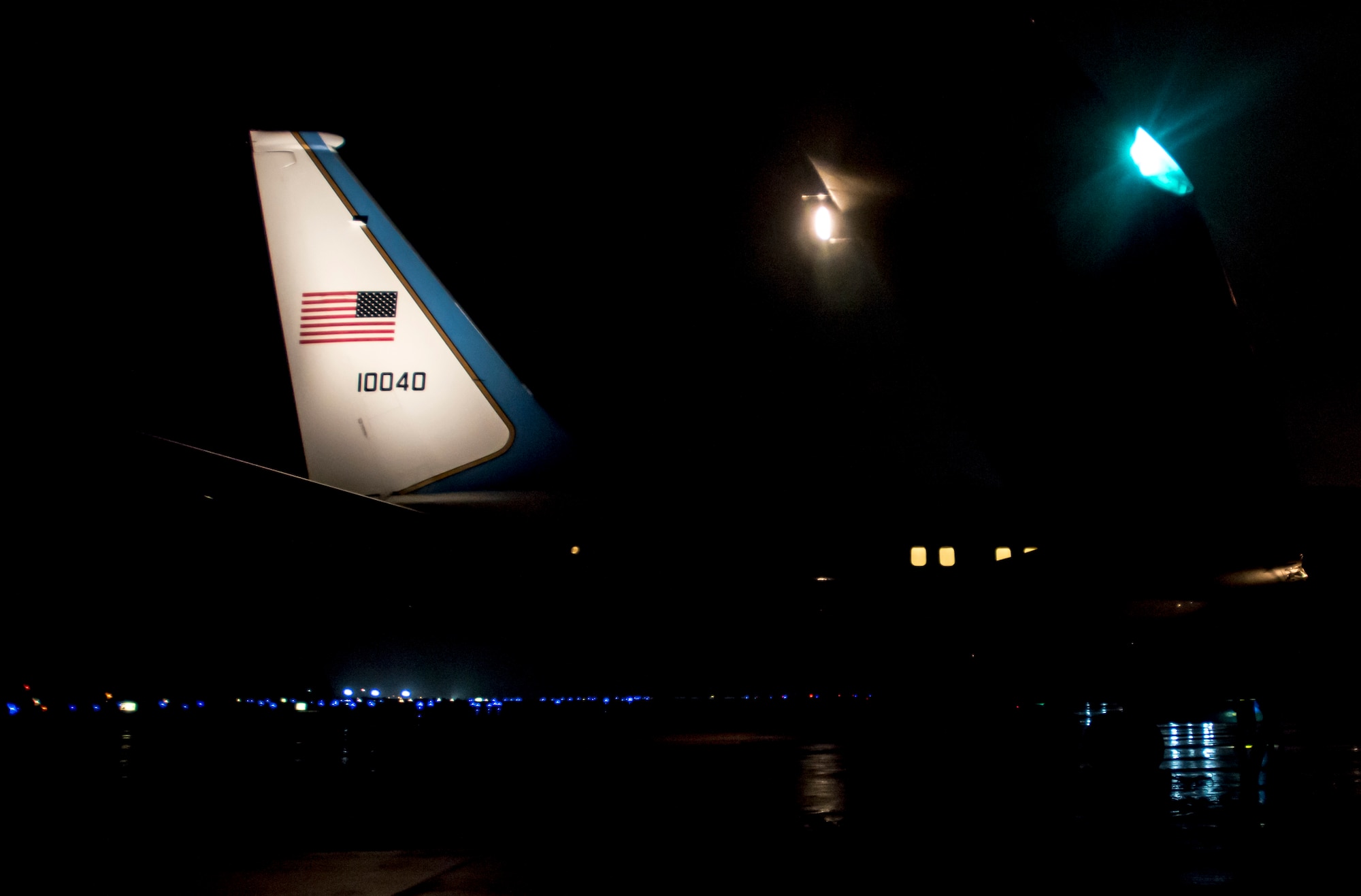 A 1st Airlift Squadron C-40B is parked as it awaits fuel at Naval Air Station Rota, Spain, Feb. 4, 2017. After receiving fuel, the C-40B crew departed to Souda Bay, Greece, and arrived the following day. (U.S. Air Force photo by Senior Master Sgt. Kevin Wallace)