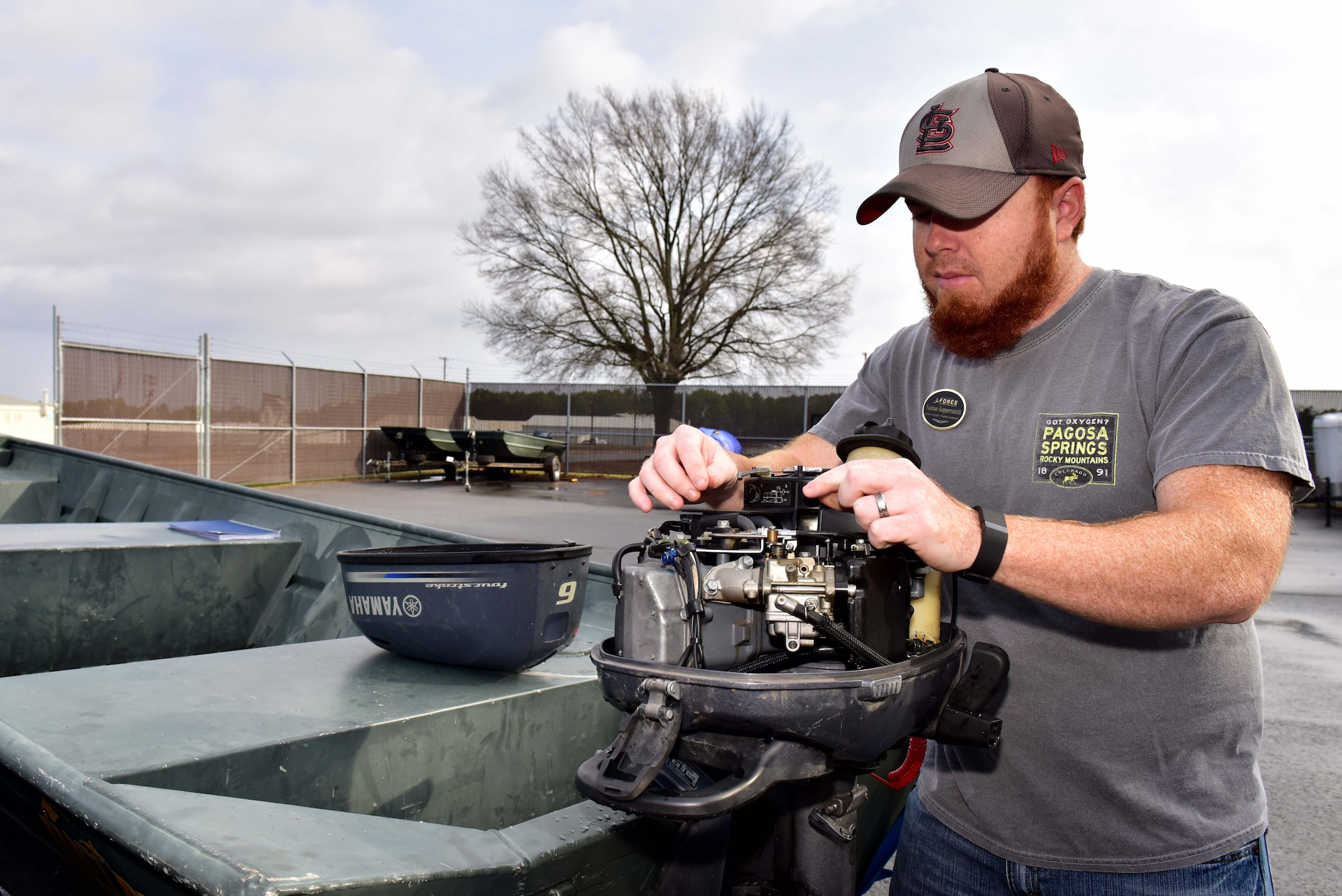 Nathan Koppersmith, 19th Force Support Squadron Outdoor Recreation specialist, checks a boat engine before offering it as a rental to a customer at Outdoor Recreation, Feb. 7, 2016 on Little Rock Air Force Base, Ark. Outdoor Recreation offers a multitude of equipment to suit Airman and their families needs.
(U.S. Air Force photo by Staff Sgt. Jeremy McGuffin)