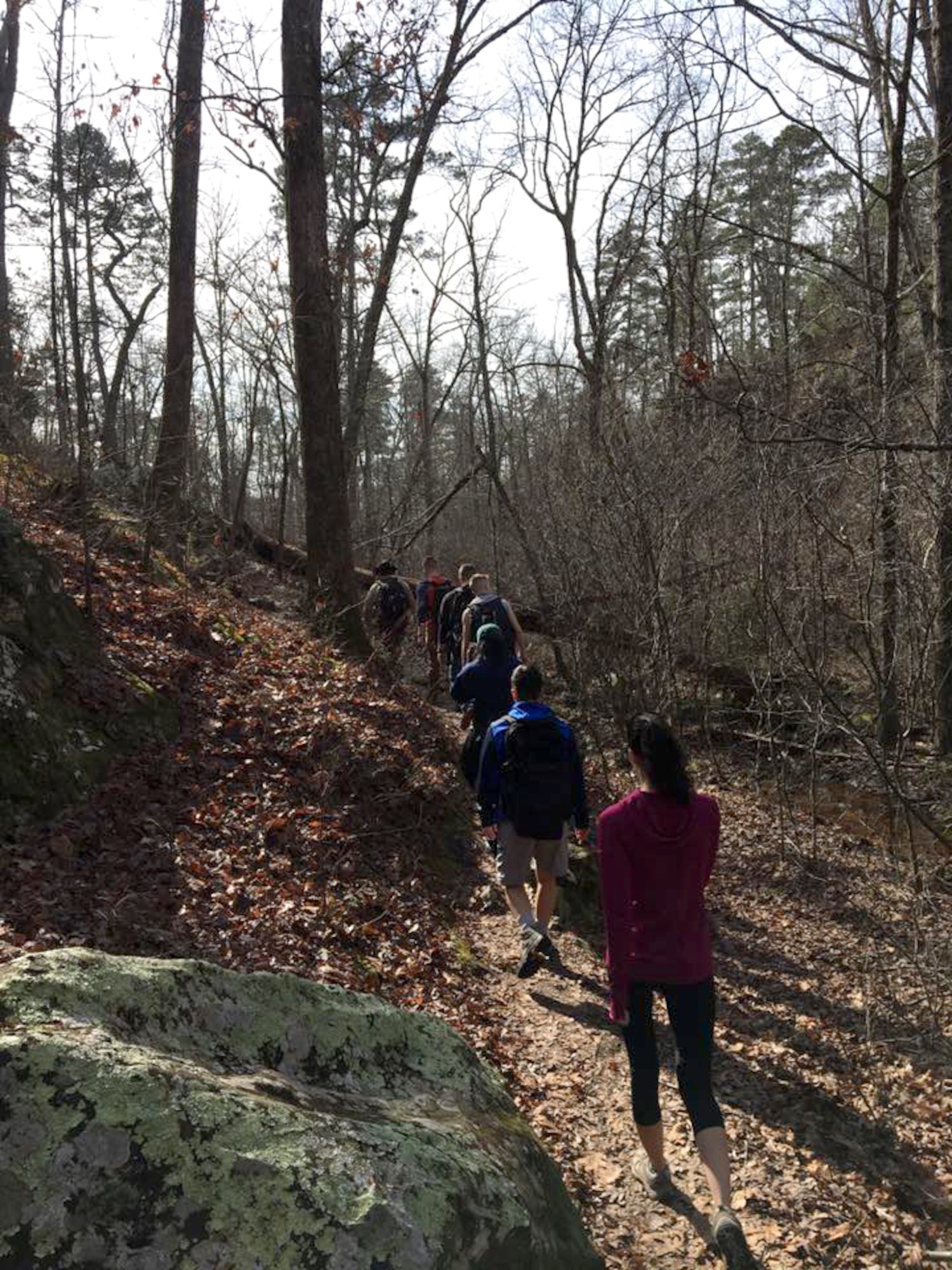 Airmen and thier families from Little Rock Air Force Base enjoy a New Year hike at Petit Jean State Park Ark., Jan. 21, 2017.
(Courtesy photo)