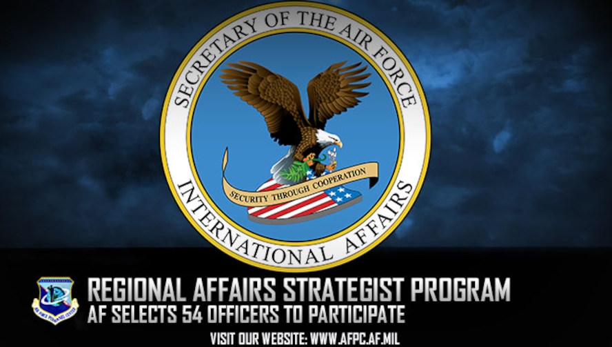 The Regional Affairs Strategist program teaches selected officers how to develop international insight, foreign language proficiency and cultural understanding. (U.S. Air Force graphic by Kat Bailey)