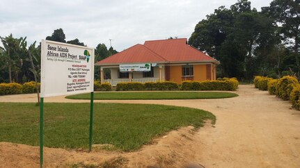 The main clinic and headquarters of the Ssese Islands African Aids Project (SIAAP) in Ssese Islands, Uganda.