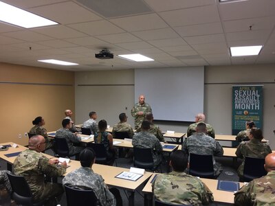 Twenty-three U.S. Army Reserve, U.S. Army National Guard Soldiers and civilians participated in the Sexual Harassment and Assault Response and Prevention (SHARP) Foundation Course for new Victim Advocates, hosted by the 1st Mission Support Command (MSC) on Fort Buchanan, January 30th through February 10th.