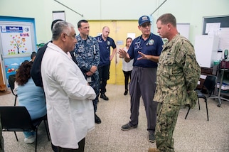 170209-N-YL073-250 PUERTO BARRIOS, Guatemala (Feb. 9, 2017) – Capt. Errin Armstrong (right), Mission Commander for Continuing Promise 2017 (CP-17), tours Hospital Infantil Elisa Martinez, the only pediatric hospital in Guatemala, in support of CP-17's visit to Puerto Barrios, Guatemala. CP-17 is a U.S. Southern Command-sponsored and U.S. Naval Forces Southern Command/U.S. 4th Fleet-conducted deployment to conduct civil-military operations including humanitarian assistance, training engagements, and medical, dental, and veterinary support in an effort to show U.S. support and commitment to Central and South America. (U.S. Navy photo by Mass Communication Specialist 2nd Class Shamira Purifoy)