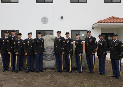 U.S. Army soldiers who competed and sponsored during the 91st Training Division's Best Warrior Competition (BWC) pose for a group photo on February 9th, 2017 on Ft. Hunter Liggett, Calif. The BWC tested their endurance and knowledge of warrior tasks and drills. (U.S. Army photo by Spc. Derek Cummings/Released)