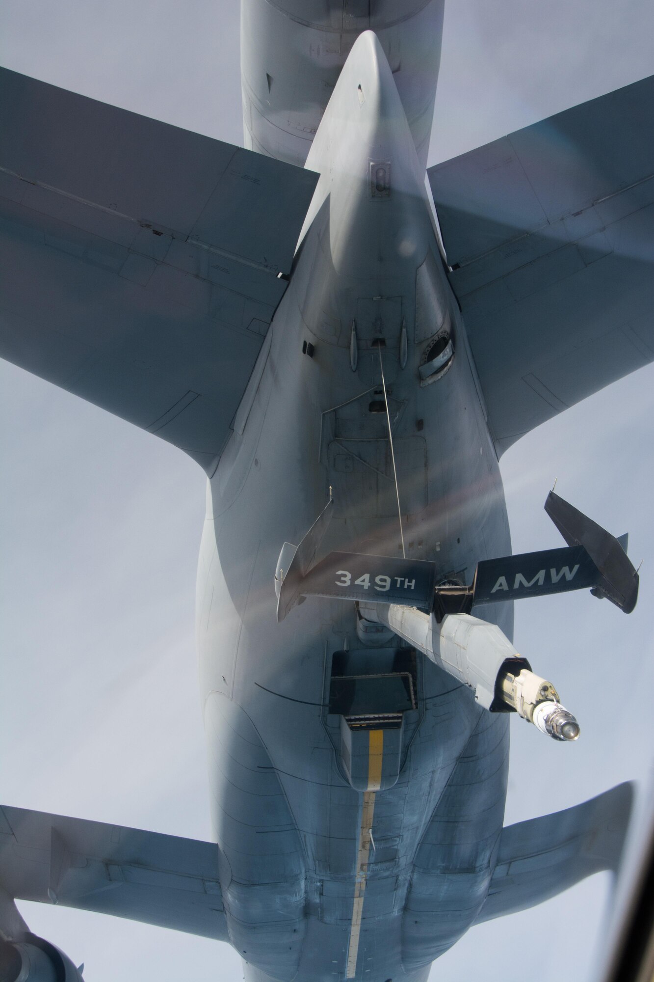 Aircrews from the 79th Air Refuleing Squadron executed multiple KC-10 to KC-10 refuelings over the West Coast, Feb. 12, 2017. The tanker crews were taking part in exercise Patriot Wyvern, the 349th Air Mobility Wing's periodic training exercise developed to grow and strengthen primary job skills of Citizen Airmen. (U.S. Air Force photo by Senior Airman Chris Massey)