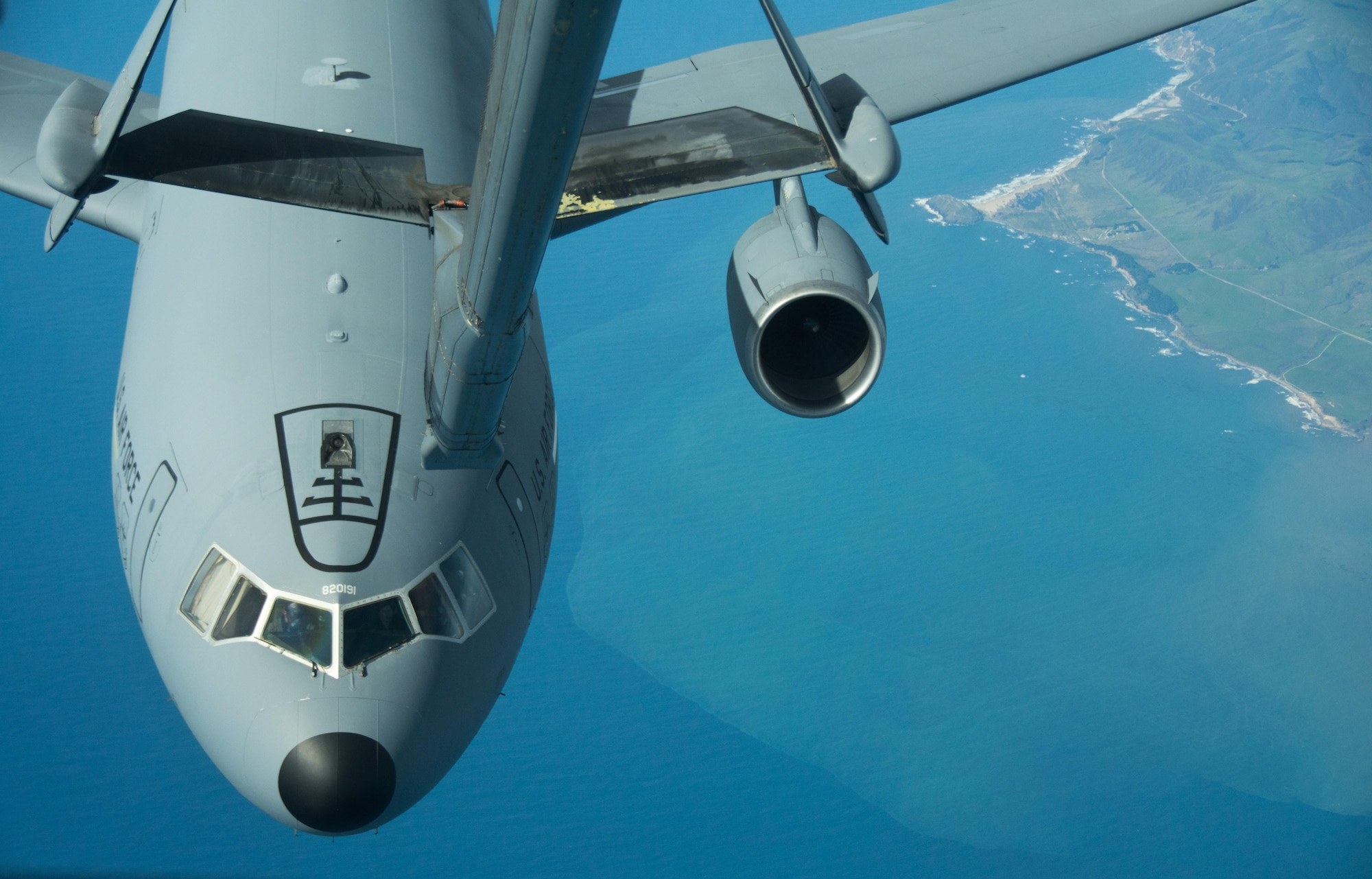 Aircrews from the 79th Air Refuleing Squadron executed multiple KC-10 to KC-10 refuelings over the West Coast, Feb. 12, 2017. The tanker crews were taking part in exercise Patriot Wyvern, the 349th Air Mobility Wing's periodic training exercise developed to grow and strengthen primary job skills of Citizen Airmen. (U.S. Air Force photo by Senior Airman Chris Massey)