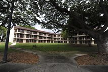 Unaccompanied Airmen have started transitioning from building 1805 into the newly renovated building 1843.  The new dormitories feature all new furniture, appliances, kitchens and lounges.  Renovations on building 1805 are expected to be completed by 2020. (U.S. Air Force photo by Tech. Sgt. Heather Redman)