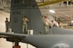 U.S. Airmen from the 139th Maintenance Squadron, Missouri Air National Guard, prepare to remove the vertical stabilizer from a C-130 Hercules aircraft at Rosecrans Air National Guard Base, St. Joseph, Mo., Feb. 7, 2017. The stabilizer was removed in order to fix a crack on a support structure on which the stabilizer sits. (U.S. Air National Guard photo by Master Sgt. Michael Crane)