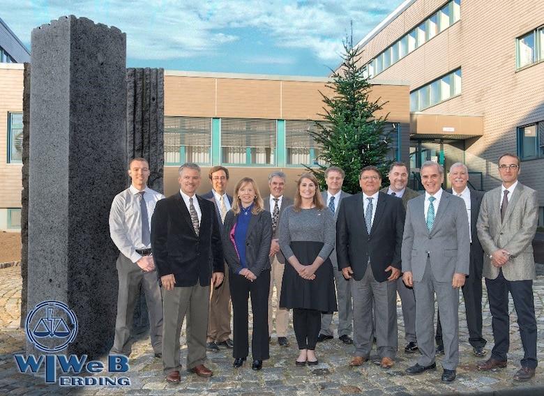 ERDC executives visited the German Bundeswehr Technical Center for Protective and Special Technologies in Oberjettenberg, Germany.  From left to right in the front row are ERDC’s Deputy Director Dr. David Pittman and EL Director Dr. Beth Fleming; and WTD-52 Director Michael Klaus; second row - Dr. Andy Martin, ERDC-EL; Dr. Carsten Kröner WTD-52 and Axel Schoon, WTD-52; RDECOM-ATL Technical Director Ed Pontiatowski; ERDC-GSL Director Bart Durst; Albert Burbach, Maik Fröchtenicht and Stefan Drexler, WTD-52; and in the  third row are James Davis, GSL); Gernot Löwenstein, BAAINBw, Simon Reindl and Hans Dirlewanger, WTD 52; ERDC International Research Office Director Dr. Russell Harmon (Director); and Rainer Gündisch, WTD-52.