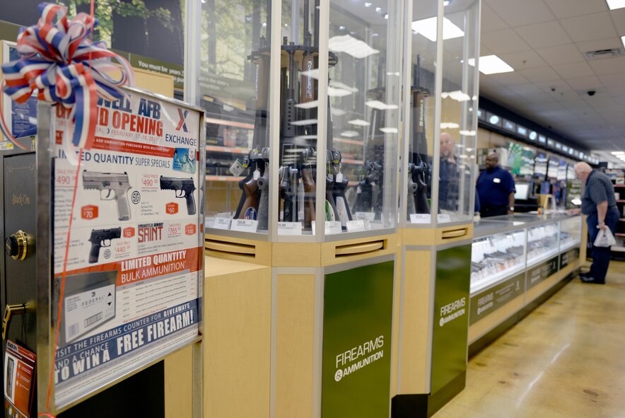 The Maxwell Base Exchange is holding a ribbon cutting ceremony for the grand opening of their new firearms counter, Friday, Feb. 17, 2017.Cake and refreshments will be provided and patrons can enter in a raffle to win a free firearm. (U.S. Air Force photo/Senior Airman Tammie Ramsouer)