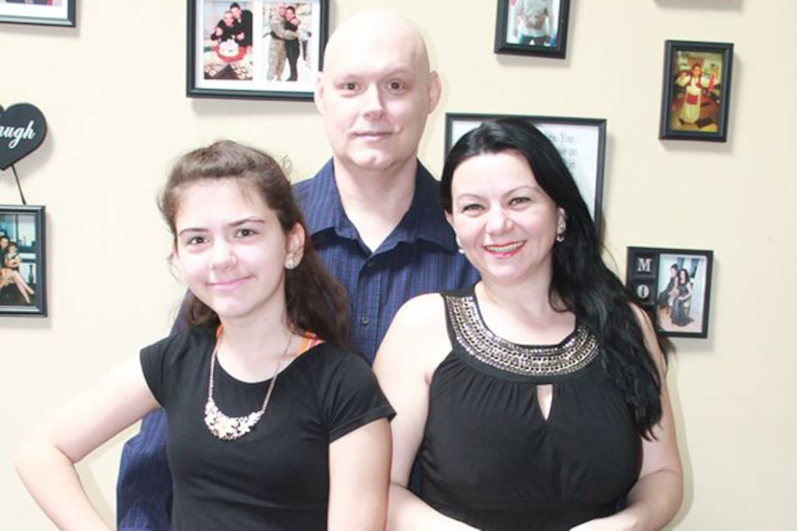 Robert Brandt, his wife Shahe and his daughter Jasmina at home in Pennsylvania.