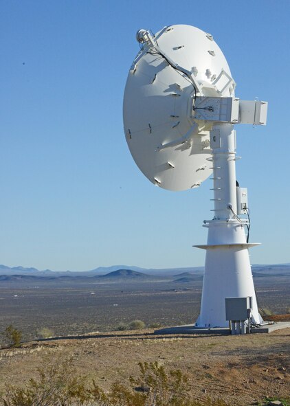 Telemetry antenna systems at Edwards are used for tracking and collecting flight test instrumentation data from various types of test articles.  The data is received through these antenna systems and sent to mission control rooms where it is analyzed and recorded. (U.S. Air Force photo by Kenji Thuloweit)