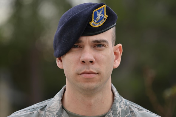 Tech. Sgt. Christopher Giles, 39th Security Forces Squadron antiterrorism force protection intelligence and investigations section chief, stands outside of the 39th SFS building Jan. 27, 2017, at Incirlik Air Base, Turkey. For his contributions to the mission, Giles was named the 2016 Air Force Security Forces Staff non-commissioned officer of the Year. (U.S. Air Force photo by Senior Airman John Nieves Camacho)