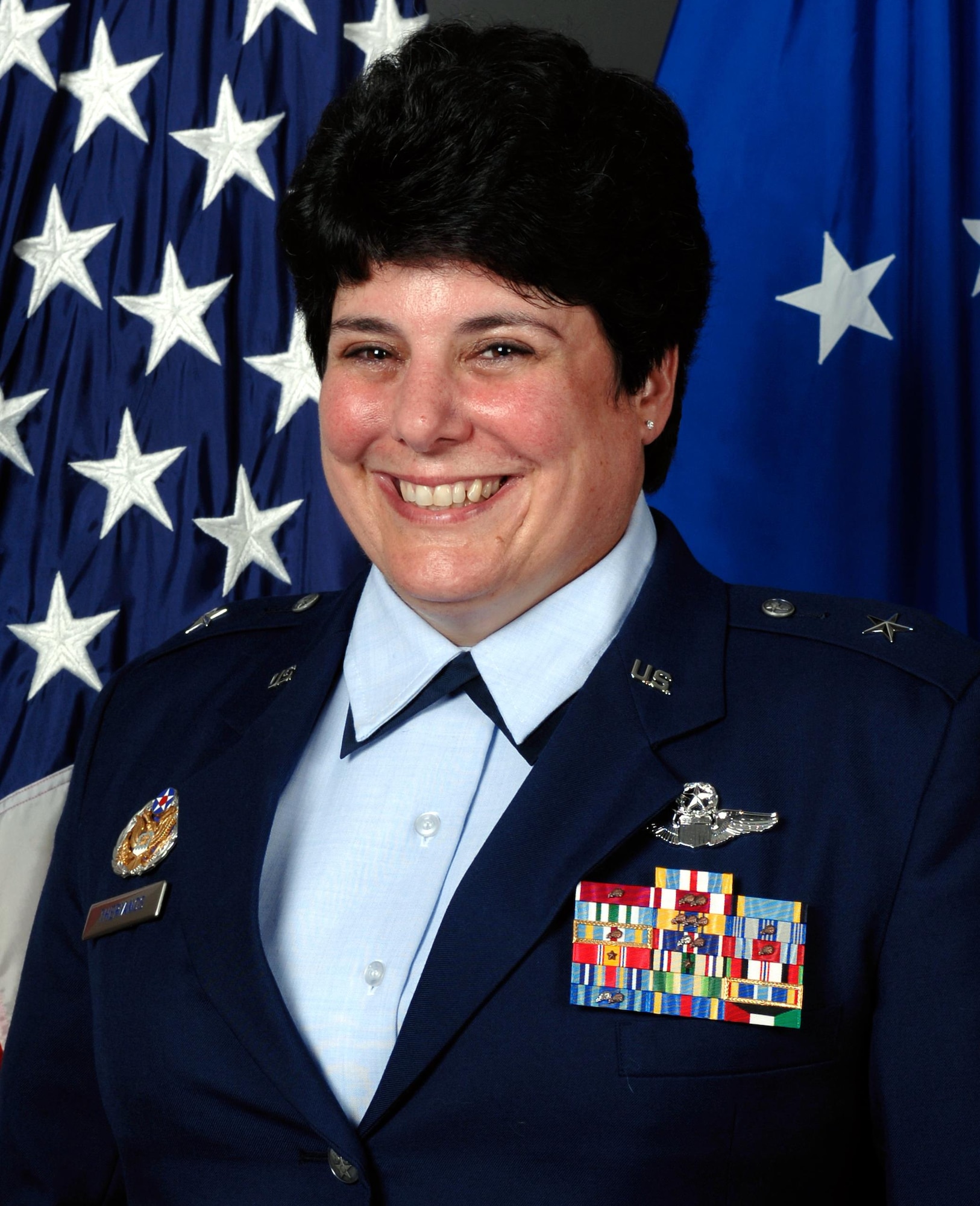 Janet Therianos, a 1980 graduate of the U.S. Air Force Academy, was the first woman to graduate the Academy and be selected for promotion to the flag officer ranks. (U.S. Air Force photo) 
