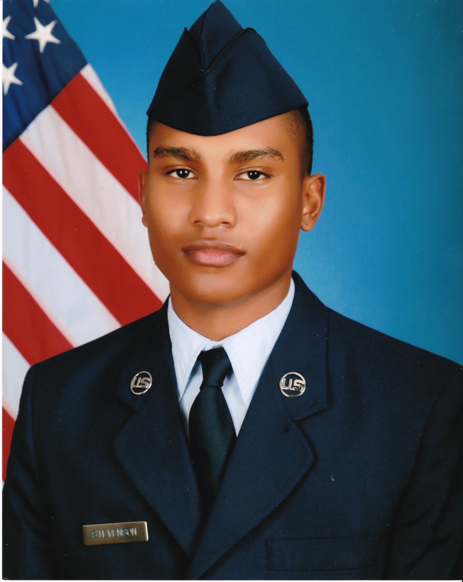 Airman Darrius Stevenson, currently receiving his Cyber Space Operation training at Keesler Air Force Base, Mississippi, graduated from Air Force Basic Military Training at Lackland Air Force Base on Dec. 9, 2016. Airman Stevenson is the son of Lt. Col. Bonnie Stevenson, current 49th Medical Operations Commander at Holloman Air Force Base, New Mexico. (Photo courtesy of Lt. Col. Bonnie Stevenson)