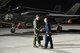 F-35A Lightning II pilot Lt. Col. Yosef Morris, 388th Fighter Wing, shakes hands with Airman 1st Class Raul Guzman, 34th Aircraft Maintenance Unit Crew Chief, Nellis Air Force Base, Nev., Feb 3, 2017. Morris flew the 2,000th sortie during Red Flag 17-1. Red Flag is the Air Force's premier air-to-air  combat training excercise. This is the first deployment to Red Flag for the F-35A and the first large movement since the Air Force declared the jet combat ready in August 2016. (U.S. Air Force photo/R. Nial Bradshaw)