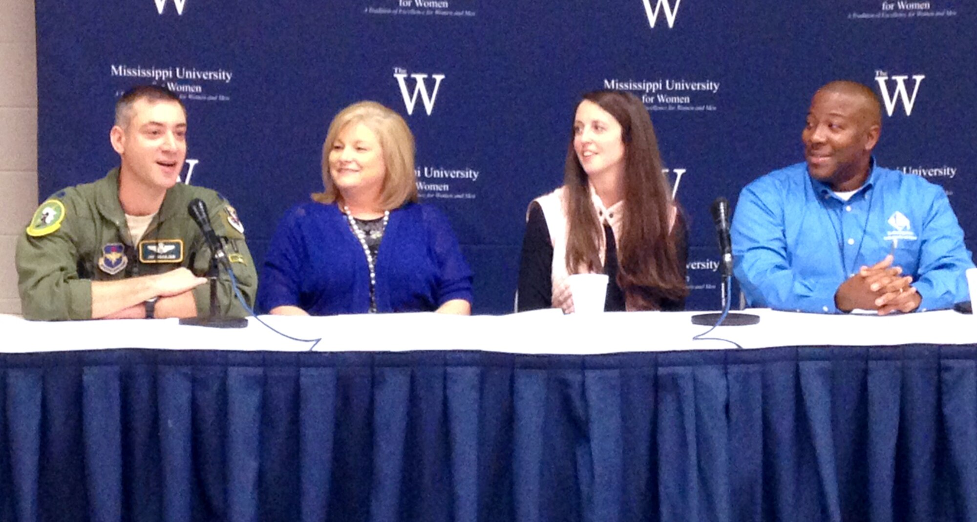 Lt. Col. Jayant Mahajan, Director of Operations for the 49th Fighter Training Squadron, spoke at the Creating High Achievement in Mathematics and Problem Solving panel along with Dr. Monica Riley, Mississippi University for Women Director of Graduate Studies in Education; Allison Alexander, East Mississippi Community College Mathematics and Statistics Instructor; and Dr. Germain McConnell, Mississippi School for Mathematics and Science Executive Director, Feb. 11, 2017, in the MUW at Columbus, Mississippi. CHAMPS is a Mathematics and Science Partnership project funded by the Mississippi Dept. of Education with the goal of improving student achievement and teacher quality in mathematics through a sustained program of professional development for Kindergarten through eighth-grade teachers. (Courtesy photo)