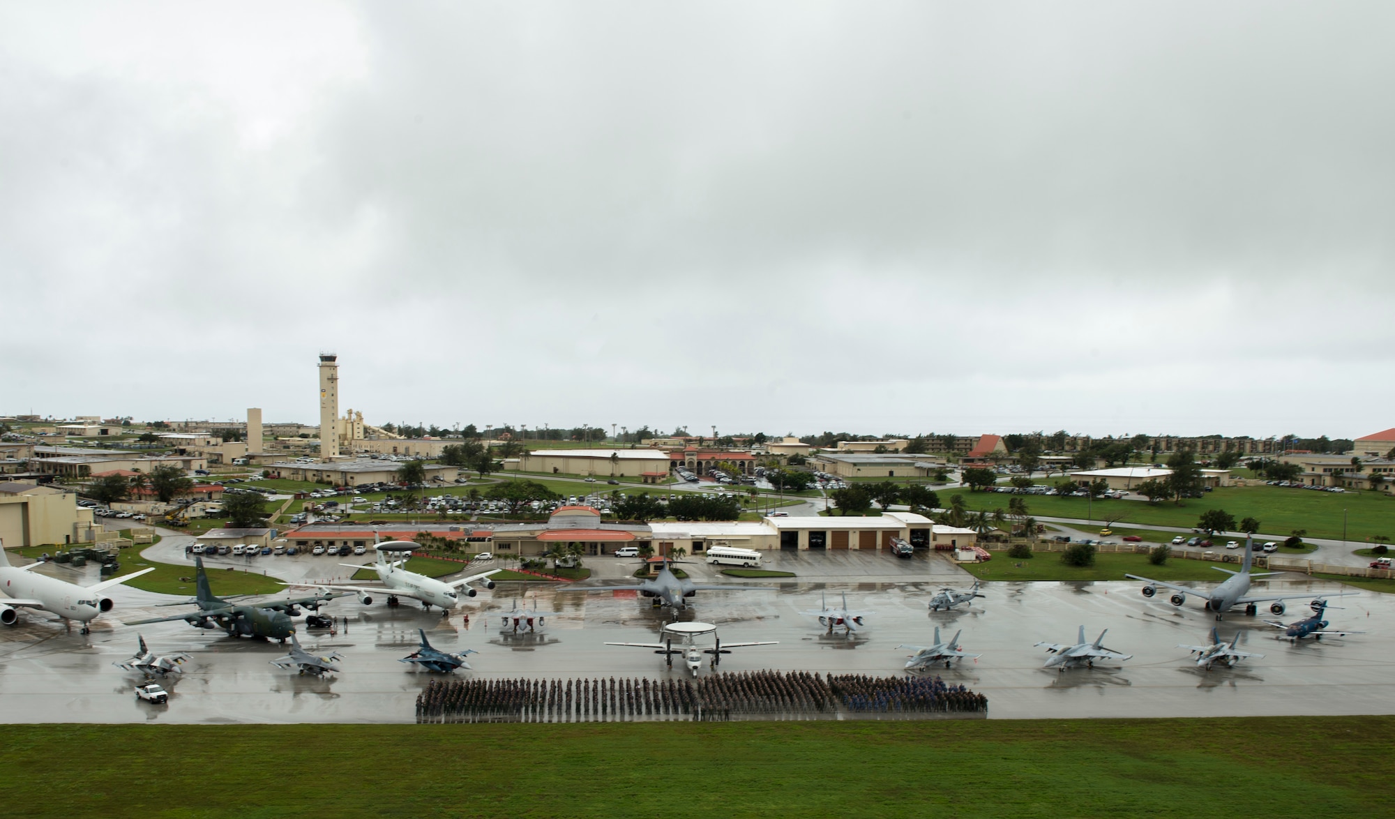 Exercise Cope North 17 participants on the Andersen Air Force Base, Guam flightline Feb. 15, 2017. The exercise includes 22 total flying units and more than 1,700 personnel from three countries and continues the growth of strong, interoperable relationships within the Indo-Asia-Pacific Region through integration of airborne and land-based command and control assets. (U.S. Air Force photo by Senior Airman Keith James)