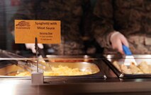 A food label is displayed at the Rheinland Dining Facility on Ramstein Air Base, Germany, Feb. 13, 2017. Between the Rheinland Dining Facility, Lindberghof Dining Facility and the Jawbone Flight Kitchen, more than 290,000 meals were locally served in 2016. (U.S. Air Force photo by Airman 1st Class Savannah L. Waters)