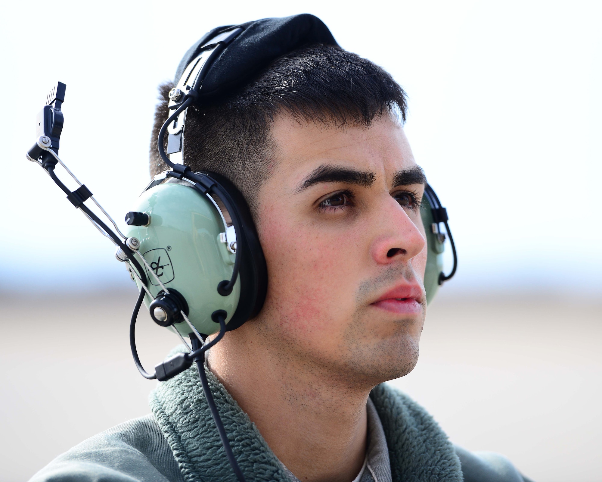 U.S. Air Force Senior Airman Alonso Gudino, a crew chief assigned to the 358th Fighter Squadron, awaits pilot's signals to taxi out of the parkway during pre-flight checks at Whiteman Air Force Base, Mo., Feb. 14, 2017. The Thunderbolt II can be serviced and operated from austere bases with limited facilities near battle areas. Many of the aircraft’s parts are interchangeable left and right, including the engines, main landing gear and vertical stabilizers. Avionics equipment includes multi-band communications; global positioning system and inertial navigations systems; infrared and electronic countermeasures against air-to-air and air-to-surface threats. Also, it has a heads-up display to display flight and weapons delivery information.