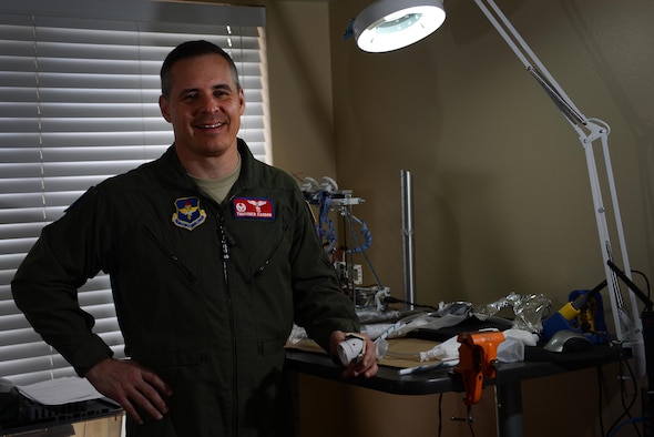 Col. Thatcher Cardon, the 47th Medical Group commander, won the National Aeronautics and Space Administration’s Space Poop Challenge, beating more than 5,000 entries and winning $15,000. Cardon’s invention, the “perineal access port,” allows astronauts to manage human waste in a space suit for up to six continuous days. (U.S. Air Force photo/Airman 1st Class Benjamin N. Valmoja)