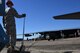 Large straps secure a B-52 Stratofortress during a bag lift exercise at Barksdale Air Force Base, La., Feb. 16, 2017. The jet, which has been inoperable since it was damaged in a fire, was the perfect candidate for the exercise. Such training helps Airmen learn how to recover a plane that has crashed or been rendered immobile due to faulty landing gear. (U.S. Air Force photo by Tech. Sgt. Ted Daigle/Released)