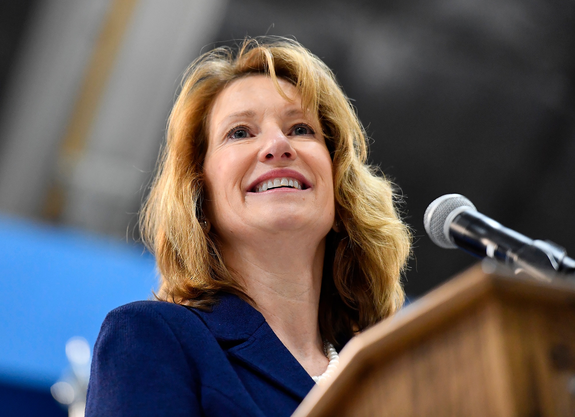 Acting Secretary of the Air Force Lisa Disbrow speaks about Chief Master Sgt. of the Air Force James A. Cody during a retirement and appointment ceremony on Joint Base Andrews, Md., Feb. 17, 2017. Cody retires after 32 years of service and is succeeded by Chief Master Sgt. of the Air Force Kaleth O. Wright, the 18th person to hold this position. (U.S. Air Force photo/Scott M. Ash)