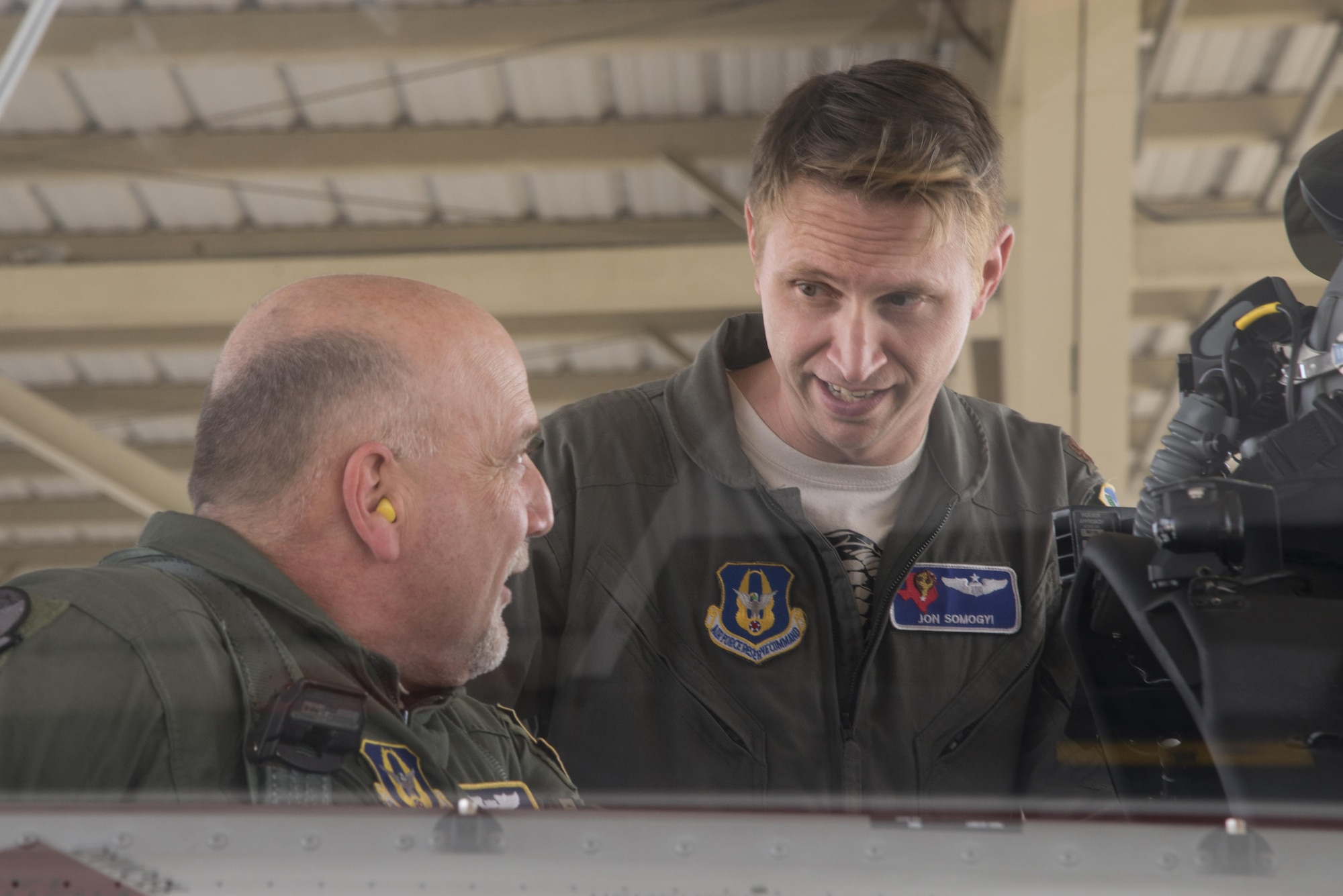 John Fedrico (L), deputy assistant Secretary of the Air Force for Reserve Affairs and Airman Readiness, runs through a final flight line check list with Maj. Jon Somogyi (39 FTS) prior to his T-6 orientation flight during a visit to Joint Base San Antonio-Randolph, Texas on Feb. 13. Fedrico’s visit, hosted by the 340 FTG, served a dual purpose. Fedrico presented a letter of thanks to one of the unit’s own, retired Air Force Lt. Col. Todd Ernst, for his efforts to help ensure families of Reserve and Guard service members receive the same survivor benefits as active duty service members. Fedrico also received a mission brief and got to experience the unit’s operations first hand. (Air Force photo by Sean Worrell, Joint Base San Antonio-Randolph Public Affairs)