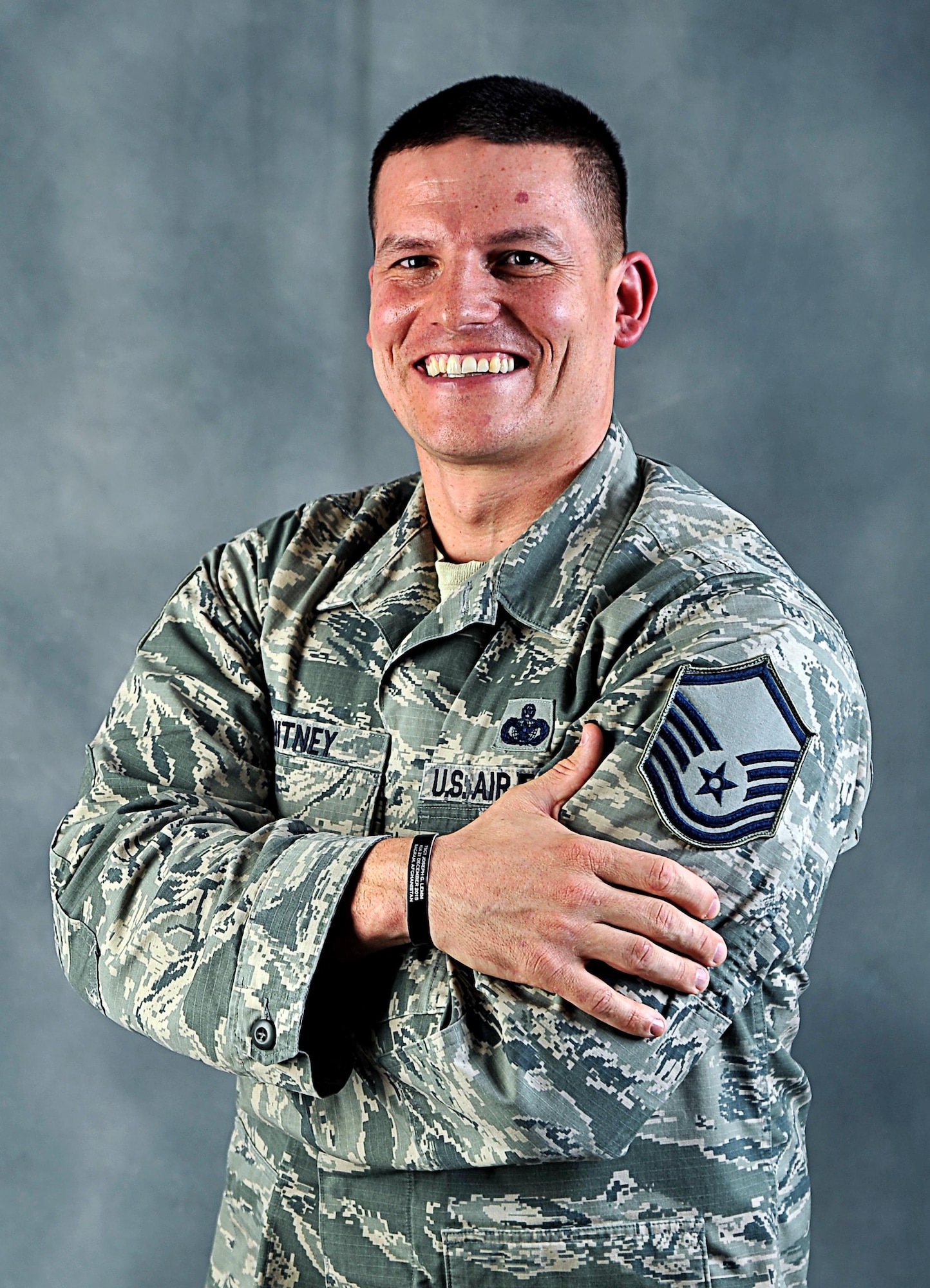 Master Sgt. Nicholas Whitney, 55th Security Forces Squadron, led a Fly Away Security Team (FAST) in Afghanistan from late 2015 to early 2016 that earned him the Air Force Outstanding Security Forces Senior Non-Commissioned Officer of the Year Award. Whitney credits his team from Afghanistan and Offutt AFB along with his wife for working with him to make this a reality. (U.S. Air Force photo by Zachary Hada)