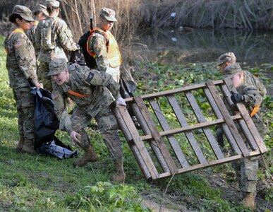 All sizes and shapes of debris were removed from Salado Creek at Joint Base San Antonio-Fort Sam Houston Feb. 17 during the 2017 Basura Bash.