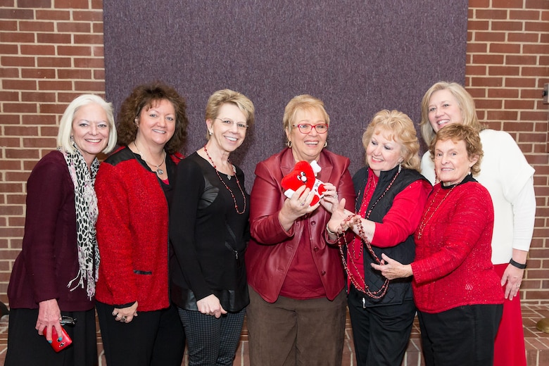 AEDC Woman’s Club members pause for a photo during the Valentine celebration at the AEDCWC meeting Feb. 2 at the Arnold Lakeside Center. Pictured left to right are Suzette McCrorey, Liz Jolliffe, Gail Klingelhoets, Sandie Simms, Sande Hayes, Barb McGuire and Kate Canady. (Courtesy photo)