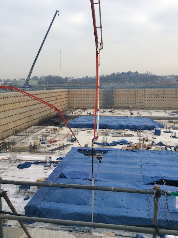 An overview of the construction progress on the United States Forces Korea Operations building set to be completed in 2020.