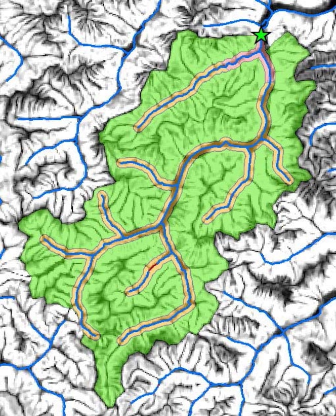 Map of watershed boundaries