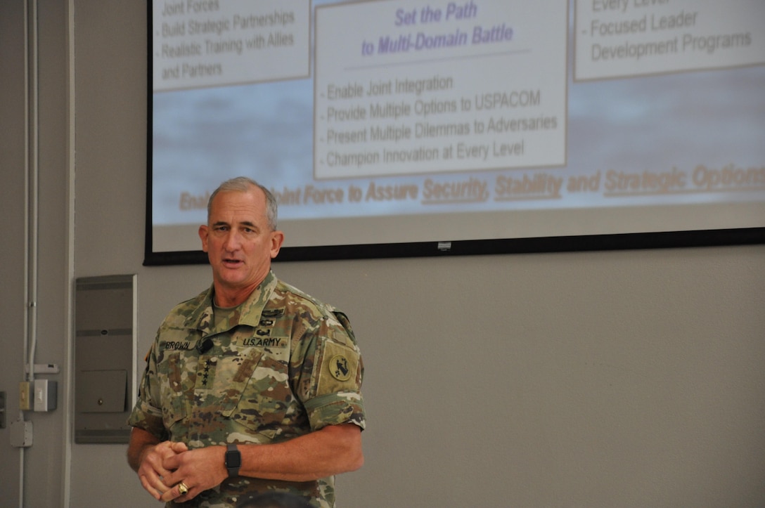 Gen. Robert B. Brown, Commanding General, U.S. Army Pacific (USARPAC) discusses the importance of readiness and integrating the 'Total Army' concept among all troops.