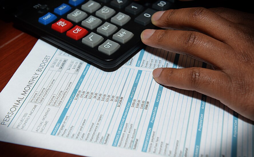 A U.S. Army Soldier checks numbers on a budget plan at Joint Base Langley-Eustis, Va., Feb. 21, 2017. The Airman and Family Readiness Center and Army Community Services at Joint Base Langley-Eustis, Va., will participate in Military Saves Week Feb. 27 through Mar. 3, 2017. Members are encouraged to take the pledge to build financial savings on the Military Saves website, www.militarysaves.org. (U.S. Air Force photo by Staff Sgt. Teresa J. Cleveland)