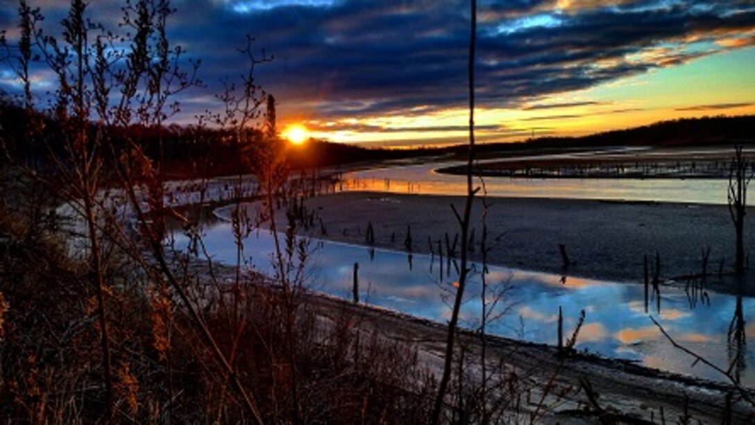 Photo of the Week: A beautiful sunrise at J. Edward Roush Lake in Huntington, Indiana on February 15, 2017.

 (USACE photo by Jared Perrott)