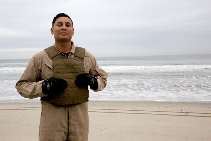 Sgt. Jose R. Chavez is an Amphibious Assault Vehicle Survivability Upgrade crew chief at Marine Corps Systems Command’s Amphibious Vehicle Test Branch, located aboard Marine Corps Base Camp Pendleton, California. Marine amtrackers—a nickname for amphibious vehicle operators and maintainers—assigned to AVTB serve as test directors and executors for future amphibious vehicle platforms being developed for the Corps. (U.S. Marine Corps photo by Monique Randolph)