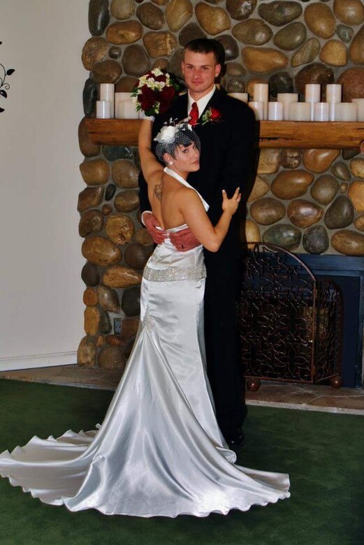 U.S. Air Force Tech. Sgt. Jerrika Stark, left, 7th Force Support Squadron community services technician, with her husband, Master Sgt. Matthew Stark, right, 7th Civil Engineer Squadron explosive ordinance disposal specialist. Stark hopes to serve a full 20 years in the Air Force and later pursue a degree in nursing to continue helping others. (Courtesy photo)