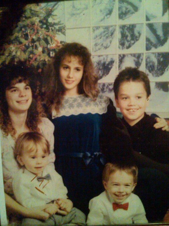 U.S. Air Force Tech. Sgt. Jerrika Stark, center, 7th Force Support Squadron community services technician, with her siblings. Stark is currently stationed with her family at Dyess, and proves herself to be a symbol of resilience for other Airmen who may have gone through similar challenges in their life. (Courtesy photo)