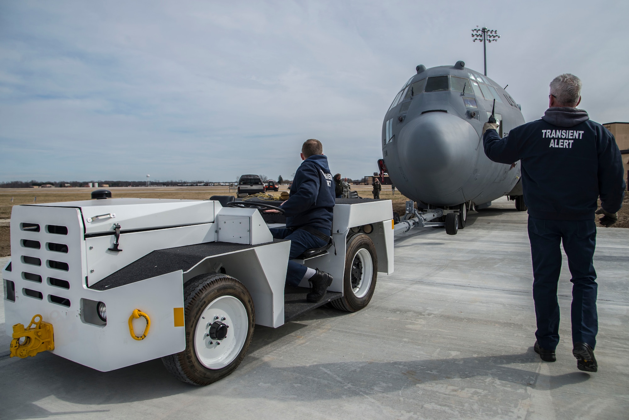 Contractors worked with the 375th Aeromedical Evacuation Squadron to help move a C-130 fuselage trainer, or FuT, which is a platform where aeromedical evacuation crews can perform 100 percent of readiness skills. It is an innovative, cost effective, improved training platform for total force AE and ground support personnel in terms of aircraft configuration familiarization and realistic, high-fidelity task training and mission simulation. (Photos by Senior Airman Tristin English).