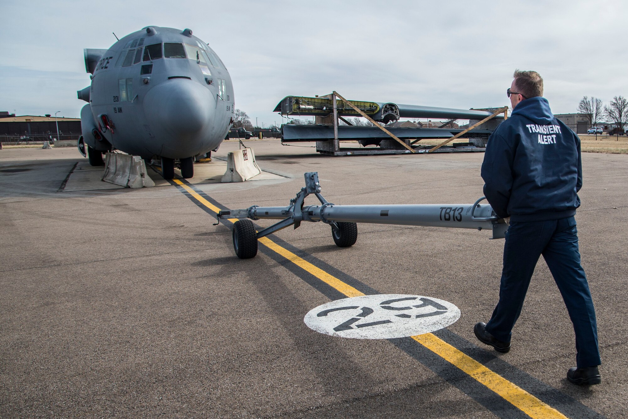 Contractors worked with the 375th Aeromedical Evacuation Squadron to help move a C-130 fuselage trainer, or FuT, which is a platform where aeromedical evacuation crews can perform 100 percent of readiness skills. It is an innovative, cost effective, improved training platform for total force AE and ground support personnel in terms of aircraft configuration familiarization and realistic, high-fidelity task training and mission simulation. (Photos by Senior Airman Tristin English).