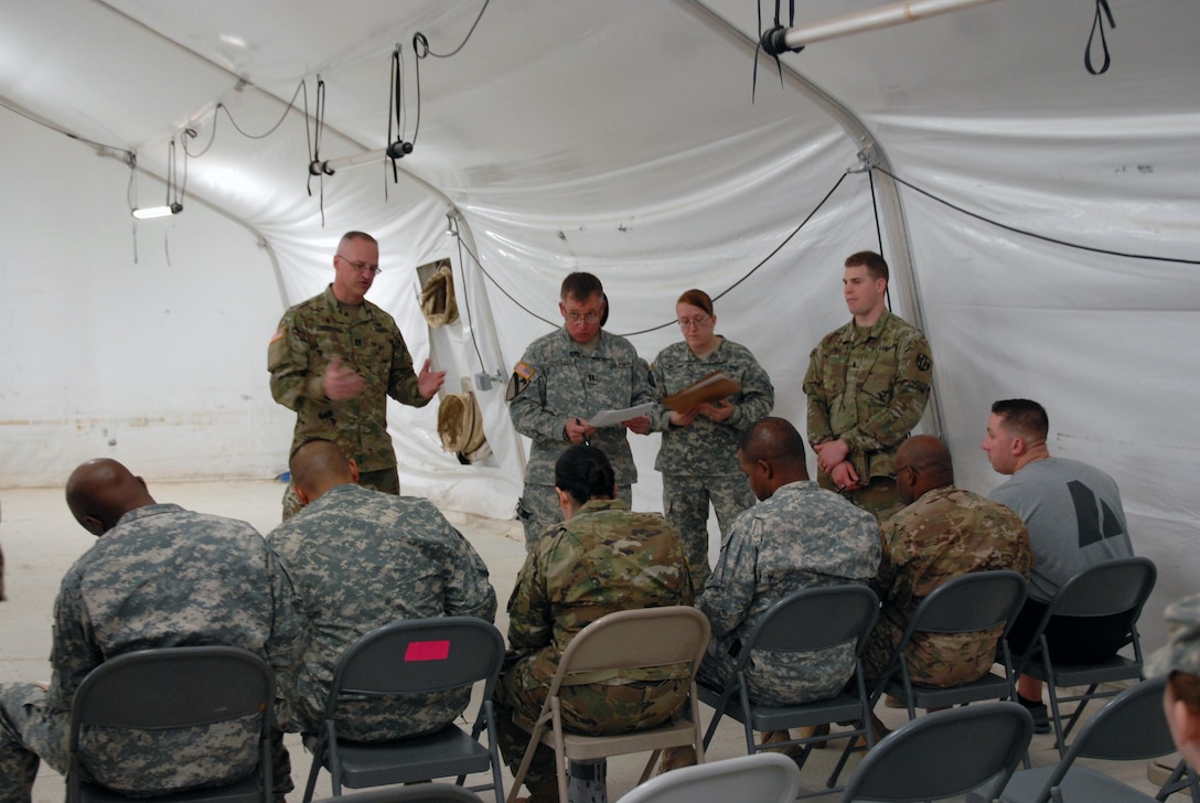 U.S. Army Reserve Soldiers with Army Reserve Medical Command’s 7227th Medical Support Unit, perform patient administration duties with Soldiers who are participating in a training scenario to test the unit’s responses to various issues and mock symptoms during patient inprocessing.  The scenarios placed on Soldiers within the 7227th are training and validation injects in preparation for the unit’s upcoming mobilization in support of Landstuhl Regional Medical Center’s Deployed Warrior Medical Management Center.  Soldiers assigned to the 7227th MSU, out of Columbia, Missouri, have been working alongside 1st Army Division West’s observer coach/trainers with 4th Battalion (Medical), 393rd Infantry Regiment in North Fort Hood for three weeks in preparation for their upcoming mission.