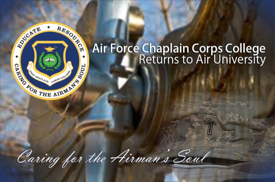 April 1, 2017, the Air Force Chaplain Corps College officially returned to Maxwell Air Force Base, Ala. The college teaches nine distinct professional continuing education courses and one technical training course numerous times a year.  The courses range from three days to six weeks and approximately 400 students graduate from the college annually. (U.S. Air Force graphic by Senior Airman William Blankenship)